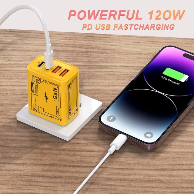 120W Fast Charger with USB-C/Lightning Cable - photo 2