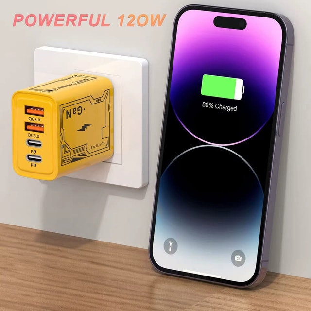 120W Fast Charger with USB-C/Lightning Cable - photo 3