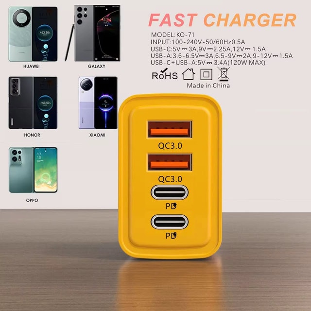 120W Fast Charger with USB-C/Lightning Cable - photo 4