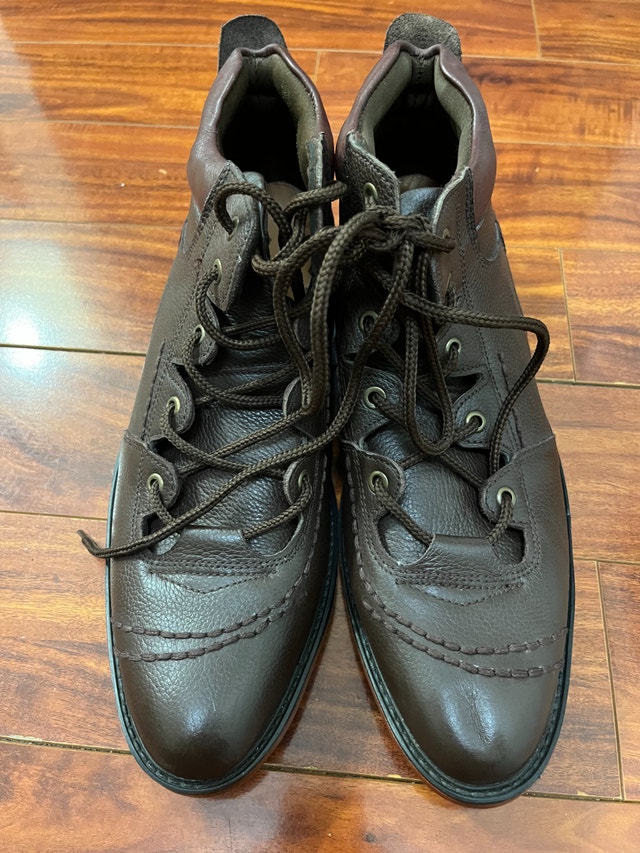 Cross-Laced Rugged Genuine Leather Boots