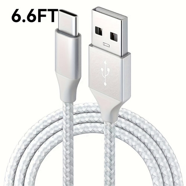 Phone USB to Type C Fast Charging Cable - Long 6.6 ft