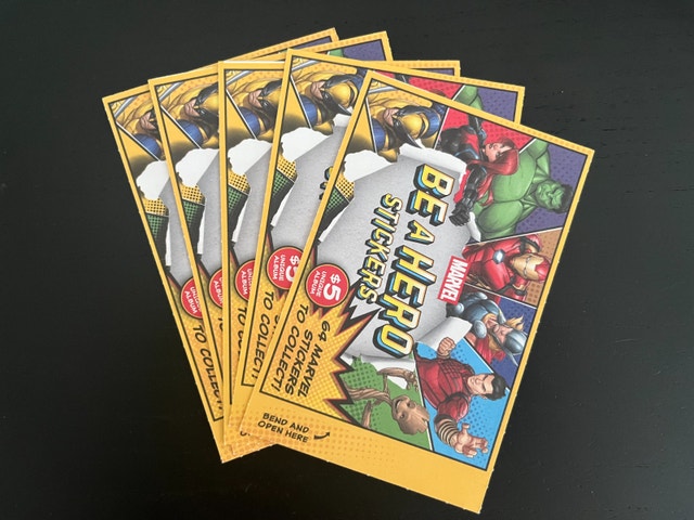 Marvel Stickers Unopened - $1 for 1 Set of 4