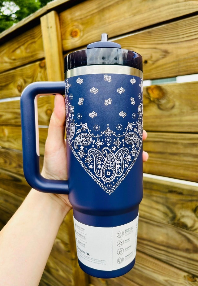 Stanley Tumbler - Cowboy / Cowgirl Design - Blue Corn Paisley - photo 3
