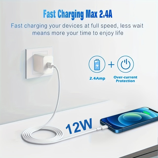 Phone USB Charging Cable - Long 6.6 ft - photo 2