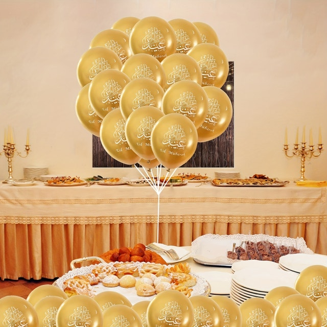 Eid Mubarak Decoration Balloons - 30 pcs Golden - photo 2