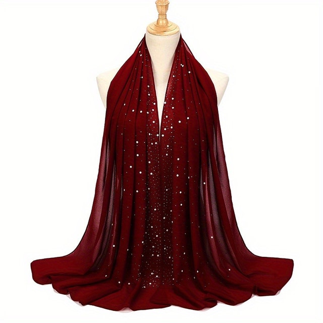 Elegant Chiffon Scarf / Hijab - Red