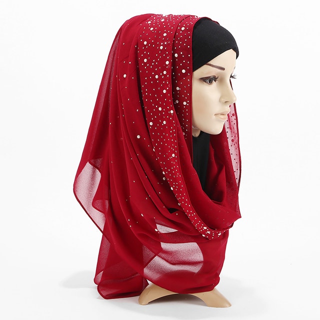 Elegant Chiffon Scarf / Hijab - Red - photo 2