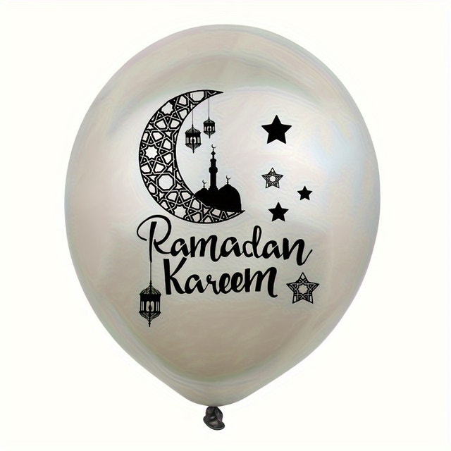Ramadan Kareem Decoration Balloons - 20 Black and Silver - photo 2
