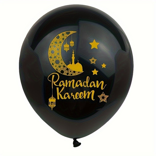 Ramadan Kareem Decoration Balloons - 20 Black and Silver - photo 3