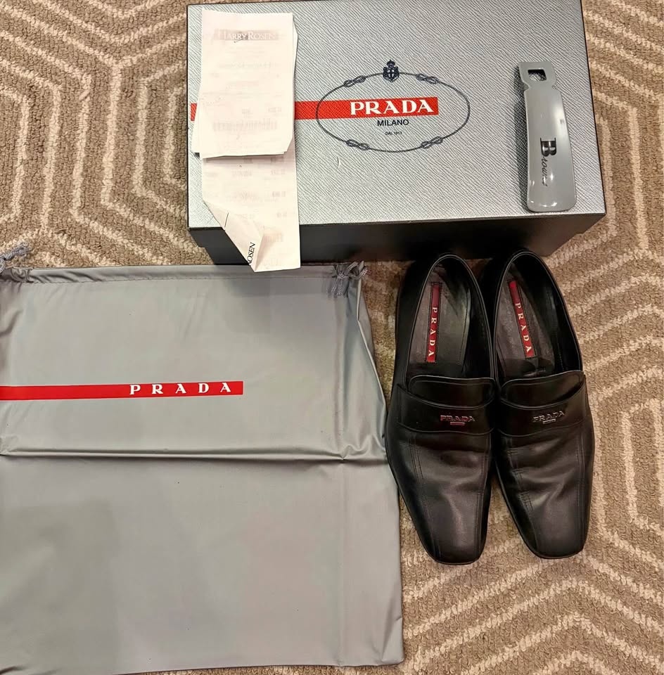 Prada Milano Men’s Leather Dress Shoes – Black