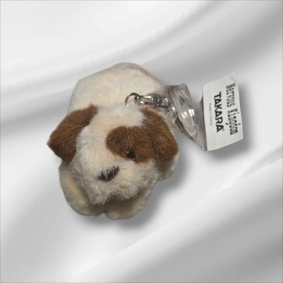 Vintage Takara Nervous Kingdom Dancing Dog Plush Keychain - photo 2