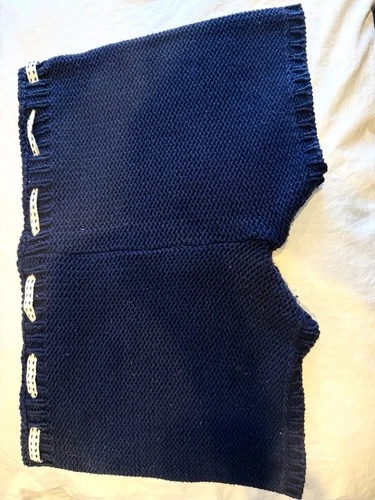 Cacharel Midnight Navy Blue Crochet Micro Shorts With Drawstring - photo 2