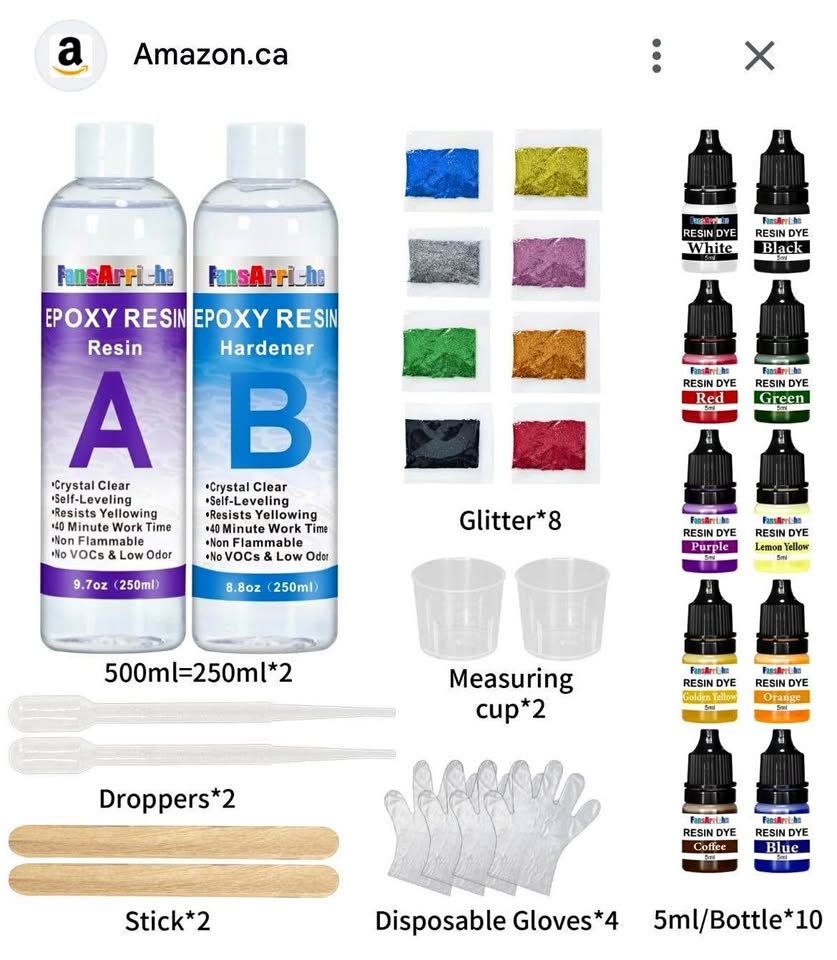 FansArriche Crystal Clear Epoxy Resin Kit