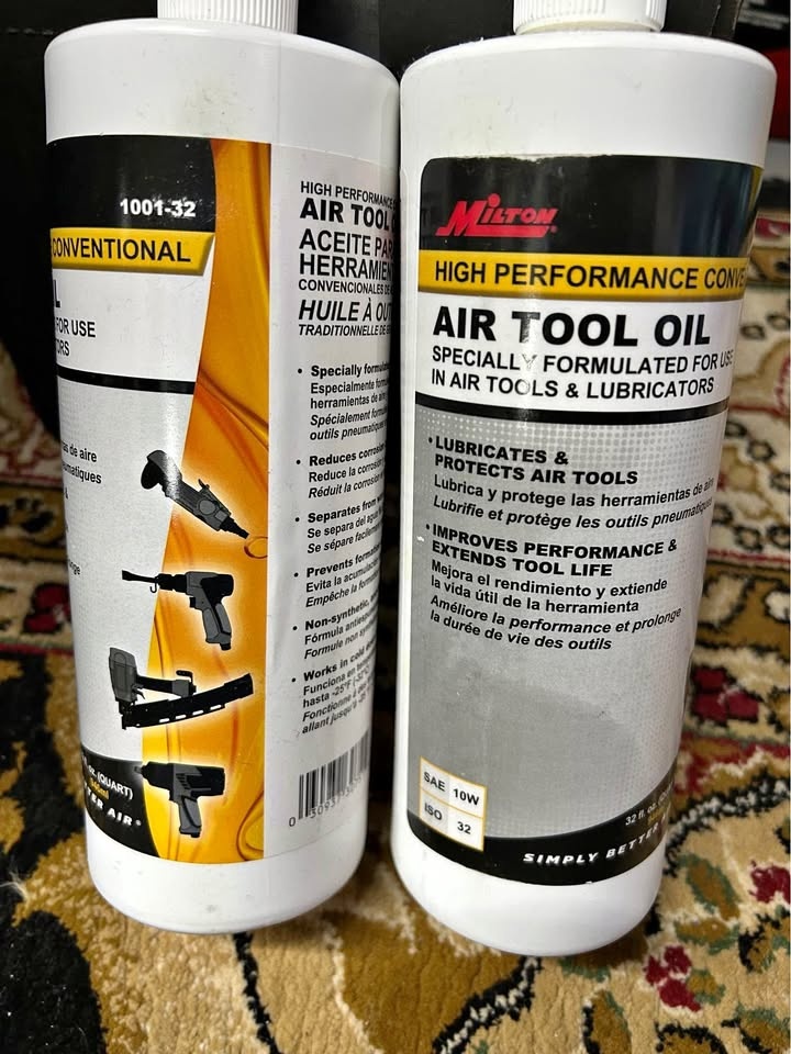 Milton High Performance Air Tool Oil (2 Bottles)