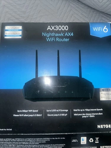 NETGEAR Nighthawk AX4 WiFi 6 Router RAX36S-100PAS - Open Box