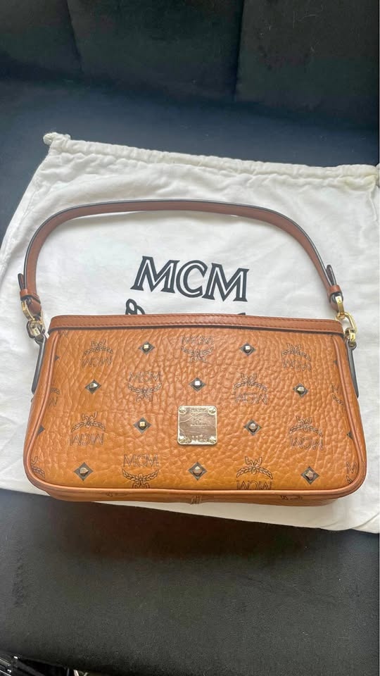 MCM Small Visetos Convertible Shoulder Bag Brown