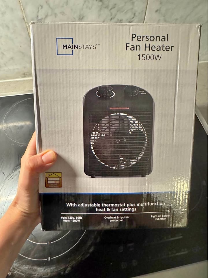 IN BOX Personal Fan Electric Heater 1500 W auto shut off thermos