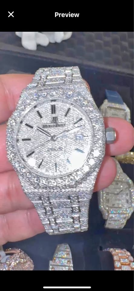 AP Moissanite Watch - all white - VVS1 - passes diamond tester