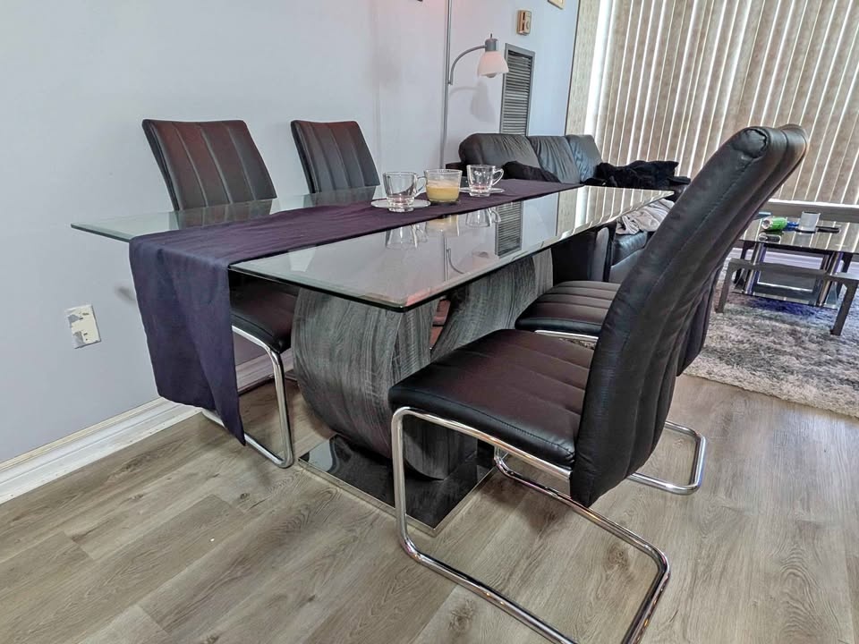 Glass Dining Table and Chairs Included