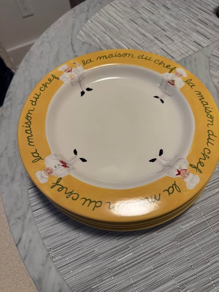 Set of 4 French Bistro Chef Dinner Plates – 11.25” - photo 2
