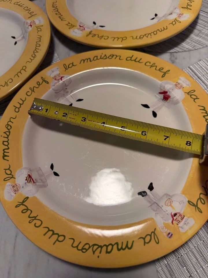Set of 4 French Bistro Chef Dinner Plates – 11.25” - photo 5