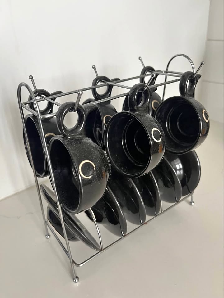 FREE Cup & Saucer Set with Metal Rack☕