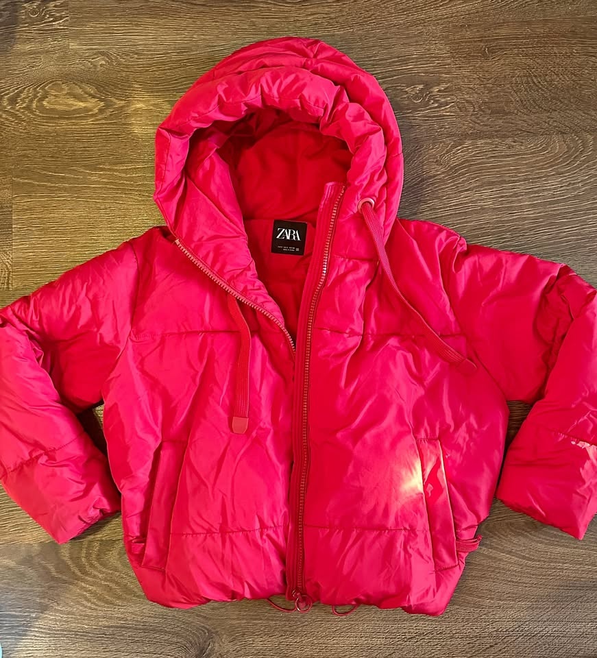 Red Puffer Jacket - Size S