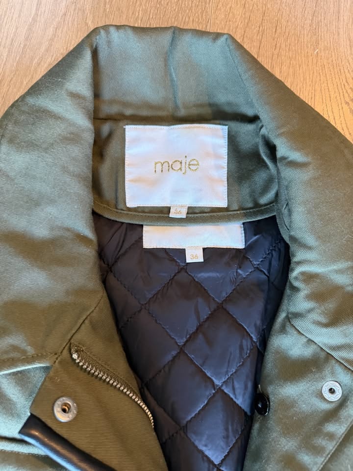 MAJE Military Style Khaki Green Jacket - Size S - photo 3
