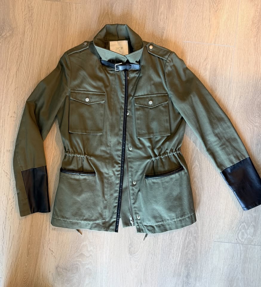 MAJE Military Style Khaki Green Jacket - Size S - photo 5