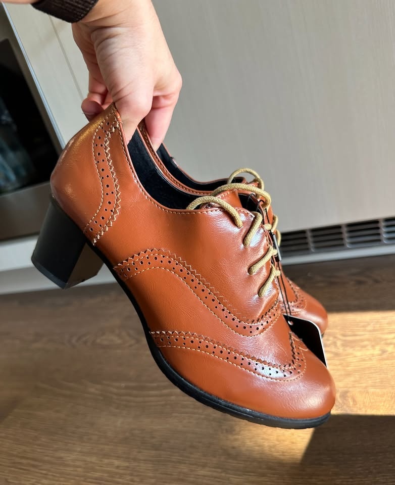 BNIB Odema Brown Leather Shoes - Size 8 - photo 5
