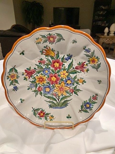 Vintage Hand Painted Wall Plate - Made in Italy