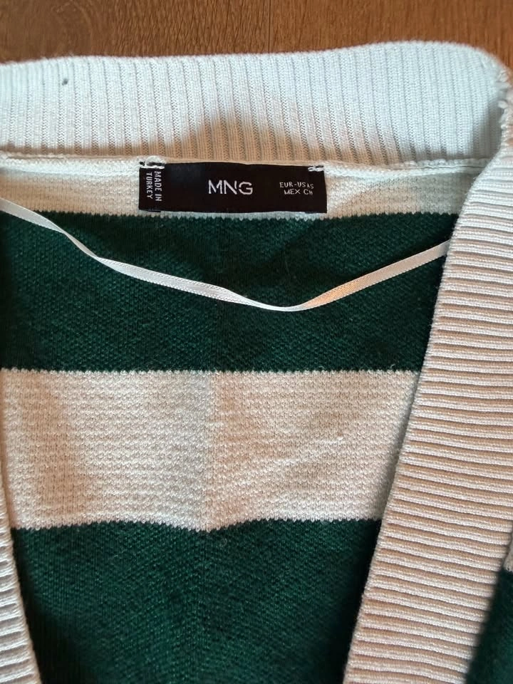 Green and White Cropped Cardigan - Size S - photo 3