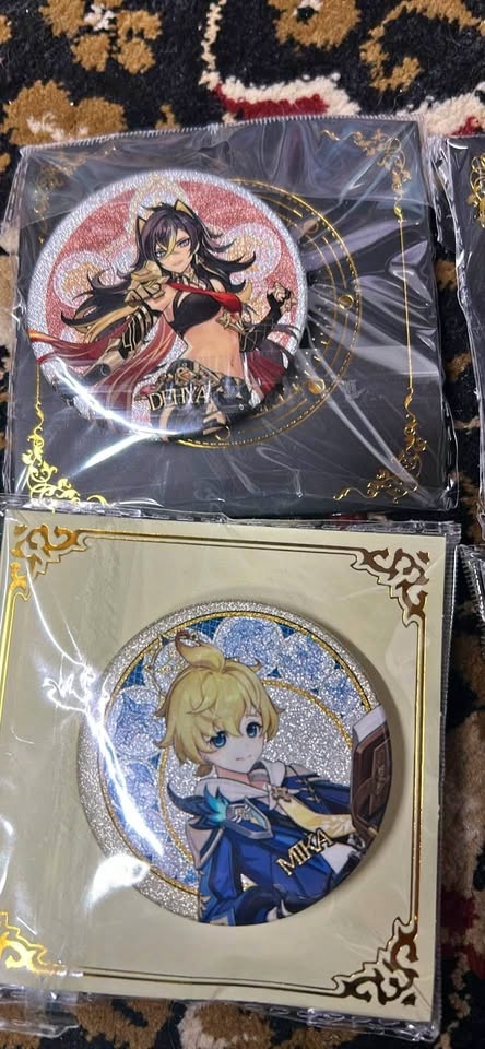 Anime / Genshin-Style Glitter Button Sets (2 Buttons Each) – 4 S