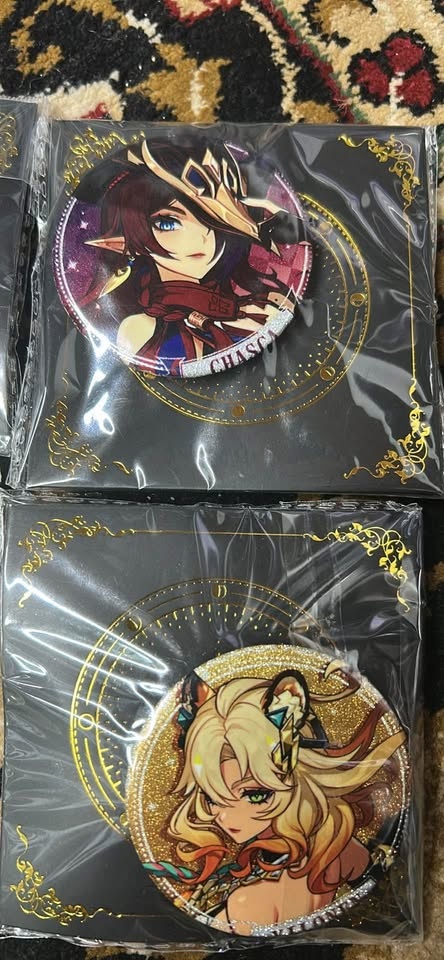 Anime / Genshin-Style Glitter Button Sets (2 Buttons Each) – 4 S - photo 2