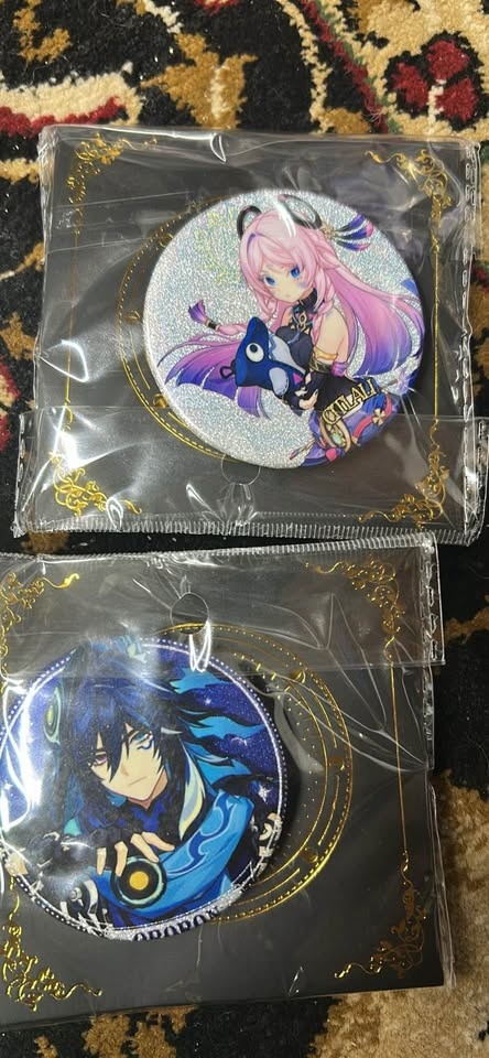 Anime / Genshin-Style Glitter Button Sets (2 Buttons Each) – 4 S - photo 3