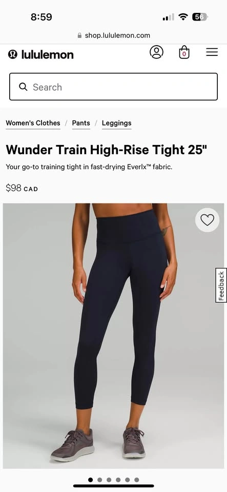 Lululemon Wunder Train High-Rise Tights 25" - Size 4 - photo 2