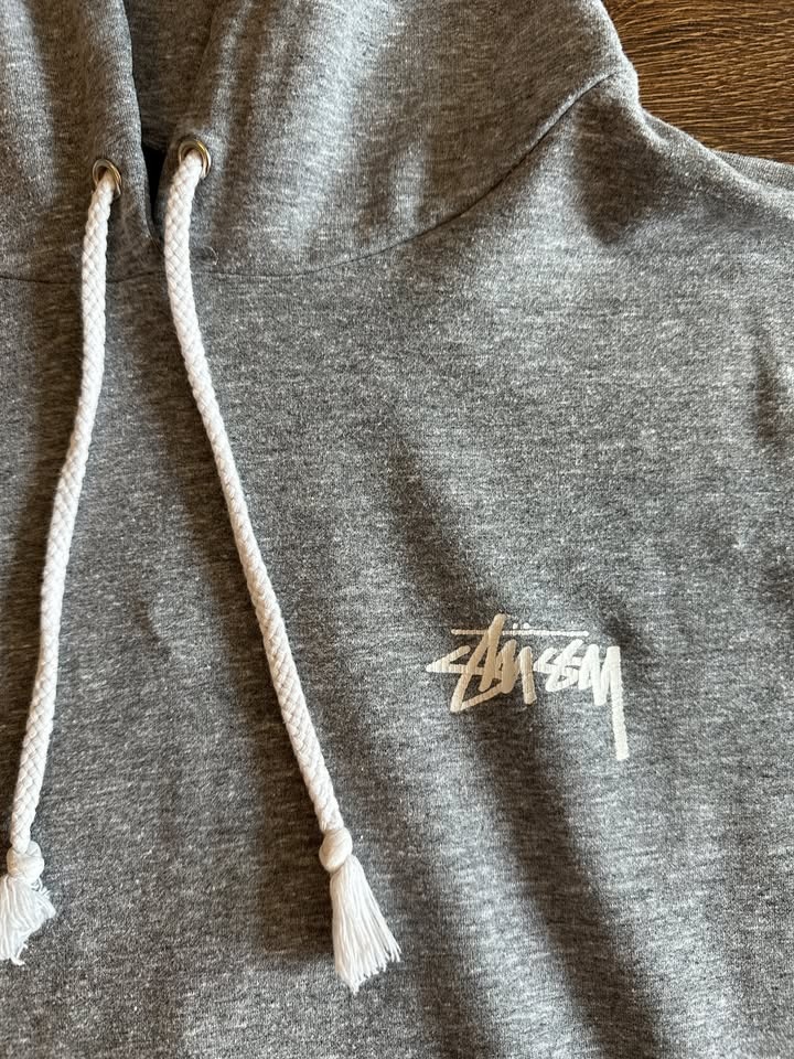 Stussy Vintage Gray Hoodie with Surf Back Graphic - Size S - photo 5