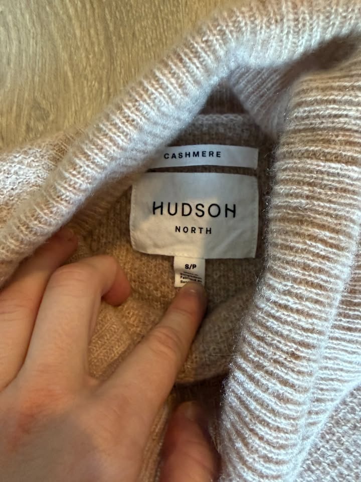 Hudson North Beige Cashmere Turtleneck Sweater - Size S - photo 2