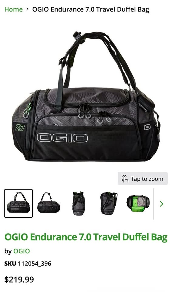 BNWT OGIO Endurance 7.0 Travel Duffel Bag / Backpack