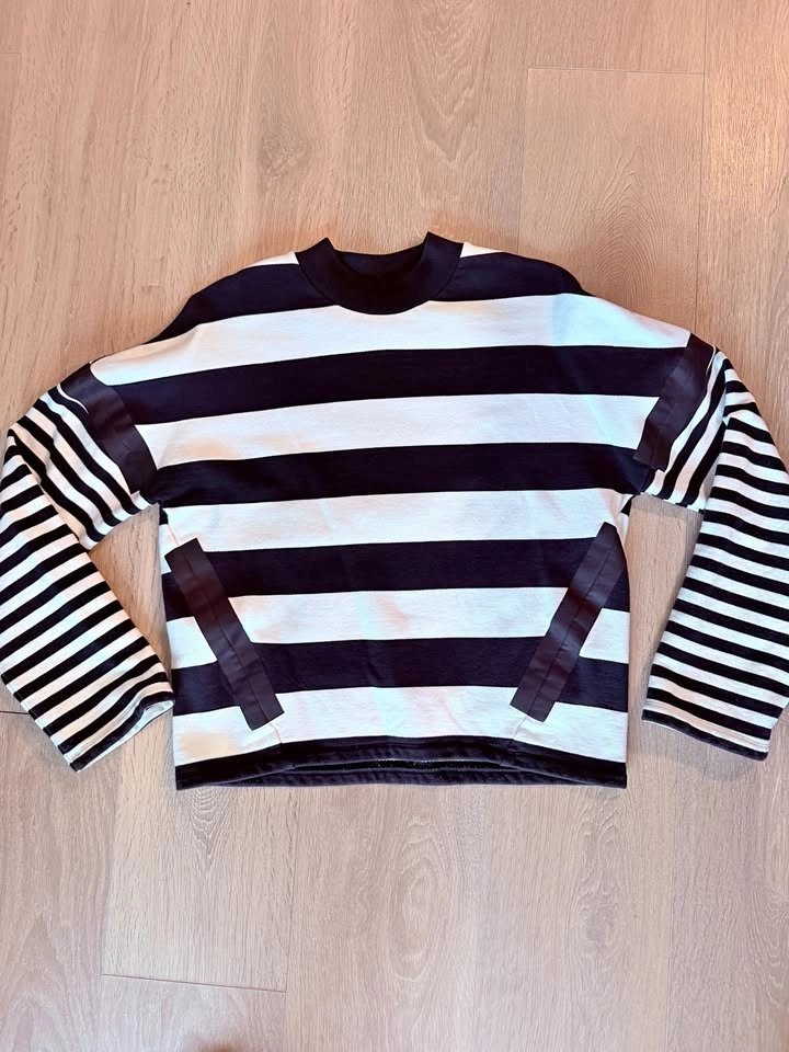 COS Navy Blue & White Stripe Sweater - Size XS