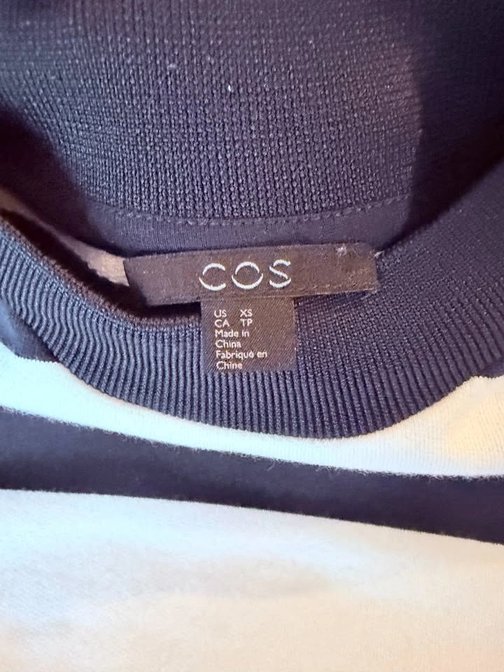 COS Navy Blue & White Stripe Sweater - Size XS - photo 3