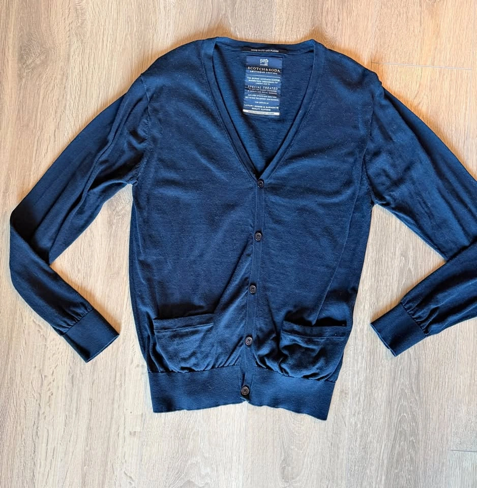 Men's Scotch&Soda Navy V-neck Cardigan - Size M