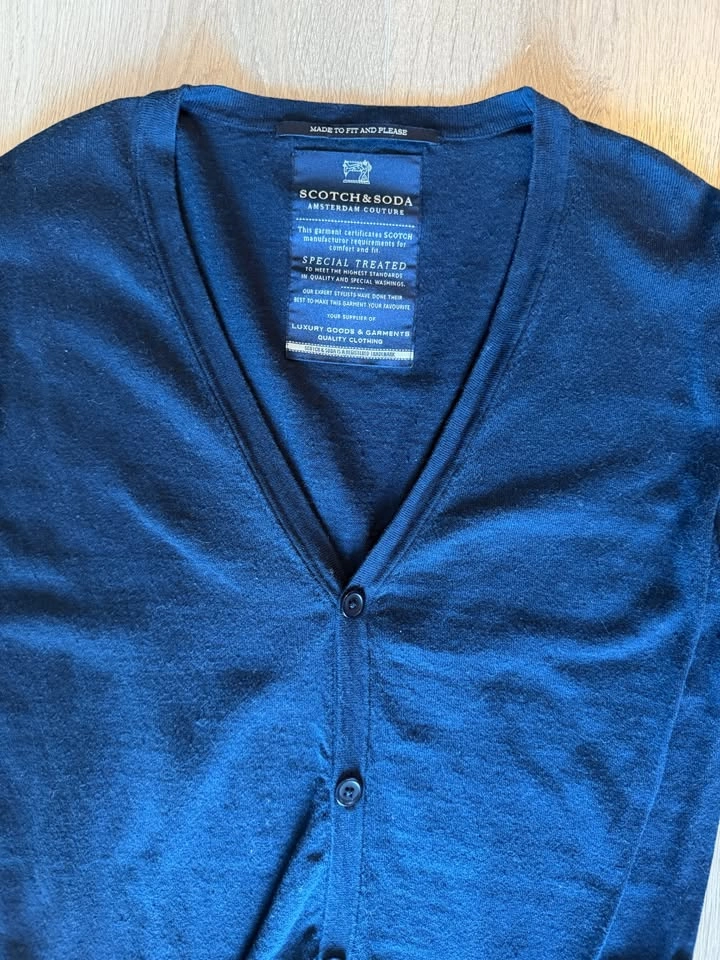 Men's Scotch&Soda Navy V-neck Cardigan - Size M - photo 2