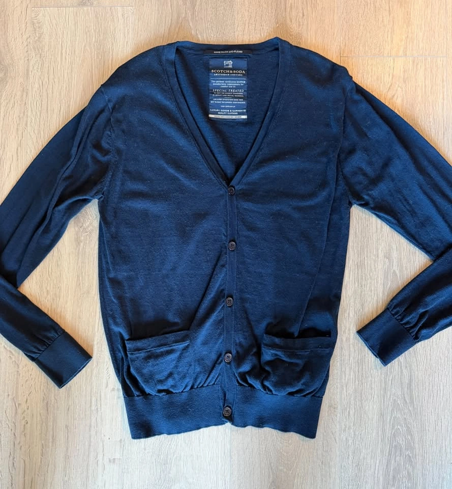 Men's Scotch&Soda Navy V-neck Cardigan - Size M - photo 3