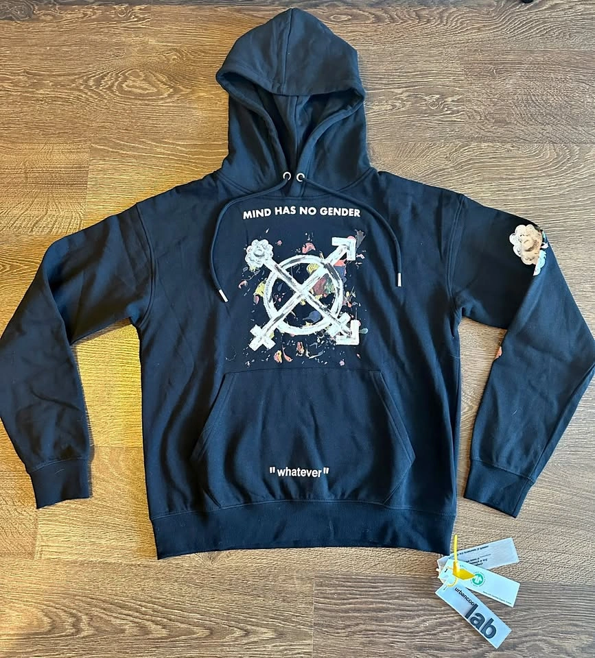 NWT UrbanCooLab G. Easy Mind Has No Gender Black Hoodie