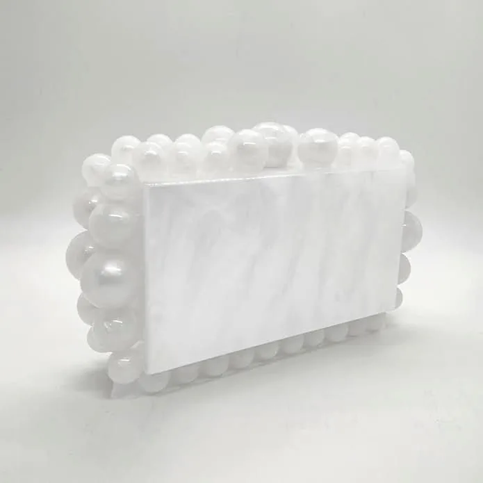 Acrylic Evening Clutch Purse – Marble Design 9" Party Bag thumbnail