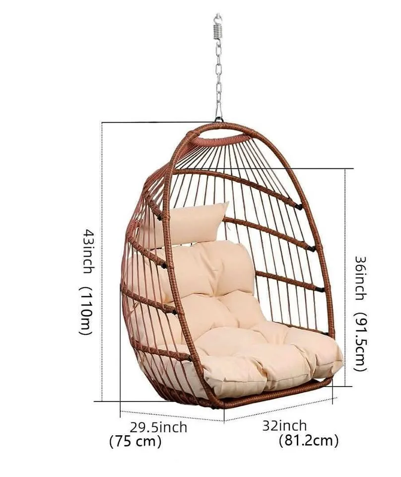 Foldable Hanging Egg Chair Without Stand – 2.4m x 1.6m thumbnail