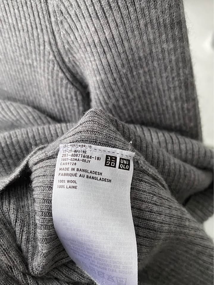 100% Wool Small Uniqlo Grey Turtleneck - photo 3