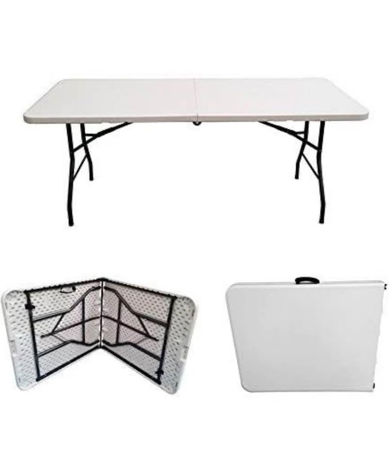 Rectangular Plastic Folding Table, 6ft x 2.5 ft - photo 2