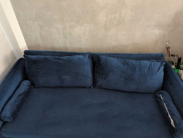 BLUE VELVET COUCH **pending pick up** - photo 3